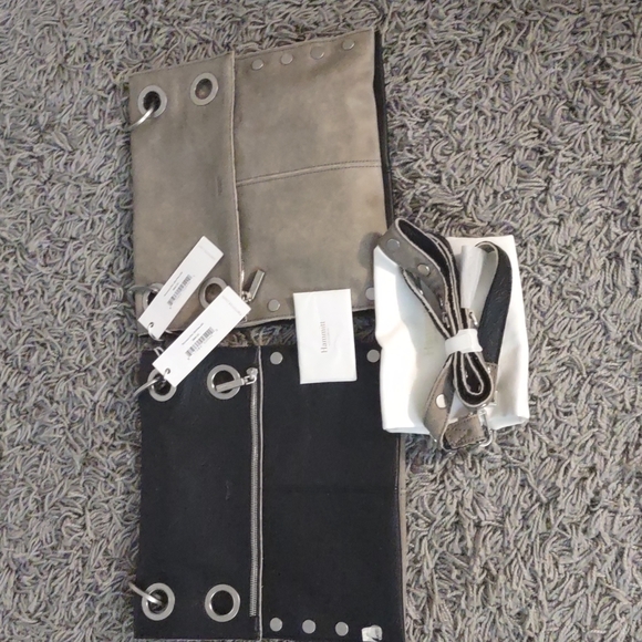 Hammitt Montana Reversible Black Gray Pewter Brushed Silver Crossbody Handbag - Picture 6 of 13